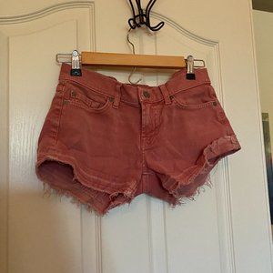 COPY - 7 for all mankind low rise red rust denim shorts